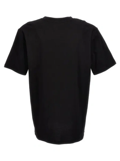 Shop Balmain Logo-patch Crewneck T-shirt With Contrast Stitching In Black