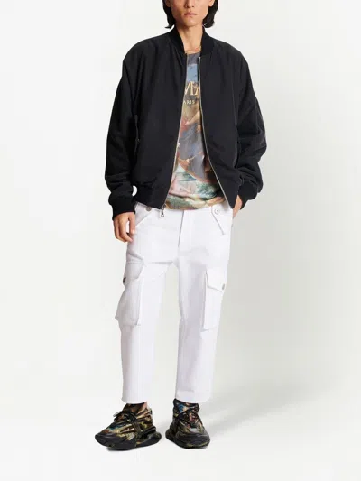 Shop Balmain Reversible Sky Print Bomber Jacket For Men In Multicolor