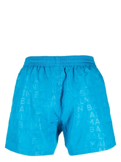 Shop Balmain Turquoise Men's Boxer For Ss23 Season In Aqua