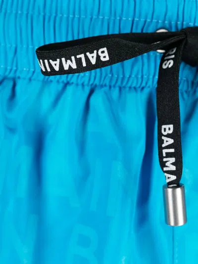 Shop Balmain Turquoise Men's Boxer For Ss23 Season In Aqua