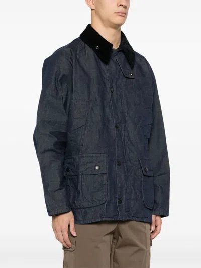 Shop Barbour Os Bedale Wax Jacket In Navy