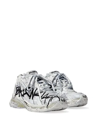 Balenciaga Off-white Runner Graffiti Sneakers In Black