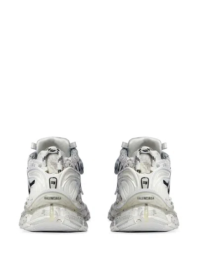 Balenciaga Off-white Runner Graffiti Sneakers In Black