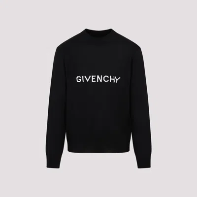 Shop Givenchy Classic Black Crew-neck Wool Sweater For Men