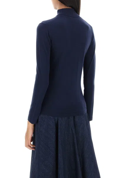 Shop Kenzo Blue Fitted Wool Turtleneck Sweater With  Target Intarsia
