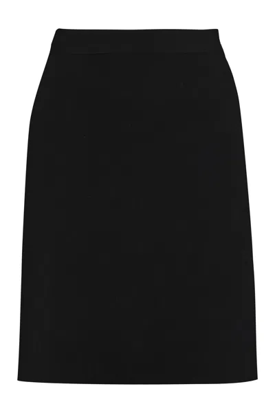 Shop Bottega Veneta Black Knit Mini Skirt For Women