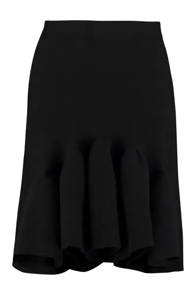 Shop Bottega Veneta Black Knit Mini Skirt For Women