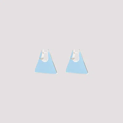 Shop Bottega Veneta Blue Silver Earrings For Women In Navy
