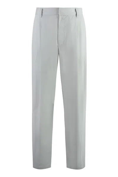 Shop Bottega Veneta Men's Gray Cotton-silk Trousers For Ss24 In Grey
