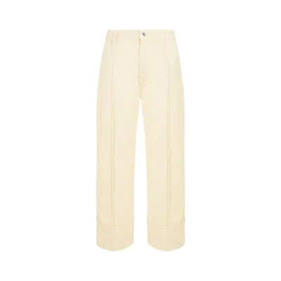 Shop Bottega Veneta Yellow Cotton Jeans For Women In Ss24 Collection