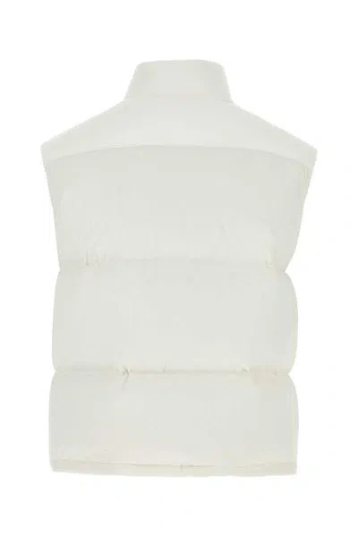 Shop Bottega Veneta Elegant Buttoned Raffia And Linen Gilet In White