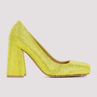 Bottega Veneta Gem-embellished Square-toe Pumps In Green