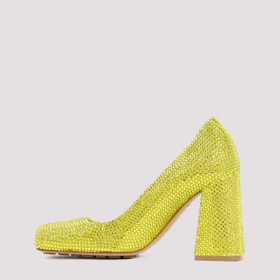 Bottega Veneta Gem-embellished Square-toe Pumps In Green