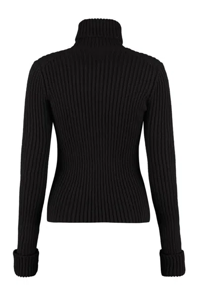 Shop Bottega Veneta Ribbed Turtleneck Sweater In Black