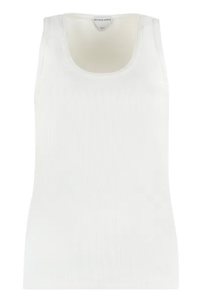 Shop Bottega Veneta Women's White Cotton Tank Top For Ss23