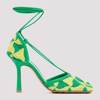 Bottega Veneta Phantom Crochet Stretch Lace-up Sandals In Green