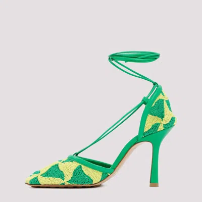 Bottega Veneta Phantom Crochet Stretch Lace-up Sandals In Green