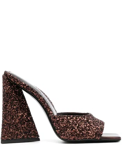 Shop Attico Brown Sequin-embellished Flats For Women By The