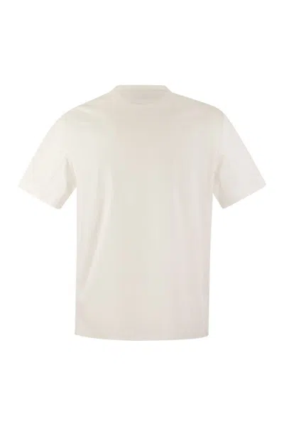 Shop Brunello Cucinelli Cotton T-shirt T-shirt With Print In White
