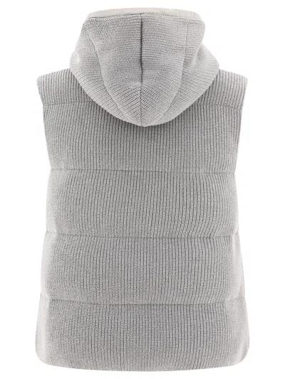 Shop Brunello Cucinelli Dazzling Gray Down Vest For Women