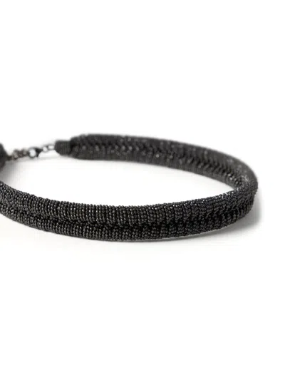 Shop Brunello Cucinelli Delicate And Shimmering Necklace For Women In Ss24 Collection In Gray