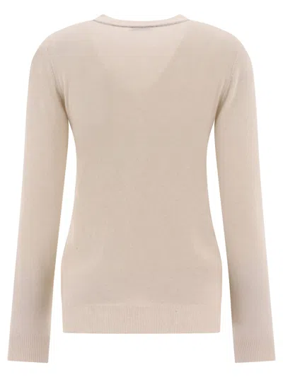 Shop Brunello Cucinelli Elegant Cashmere Sweater With Monili Decoration For Women In White