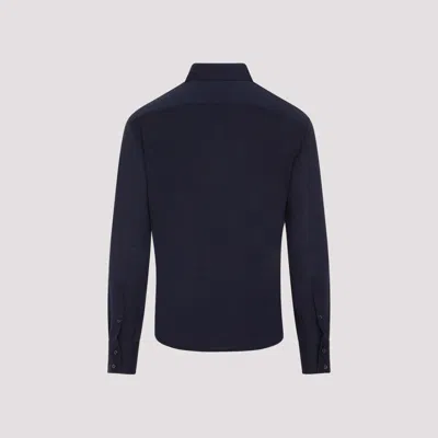 Shop Brunello Cucinelli Luxurious Blue Silk T-shirt For Men
