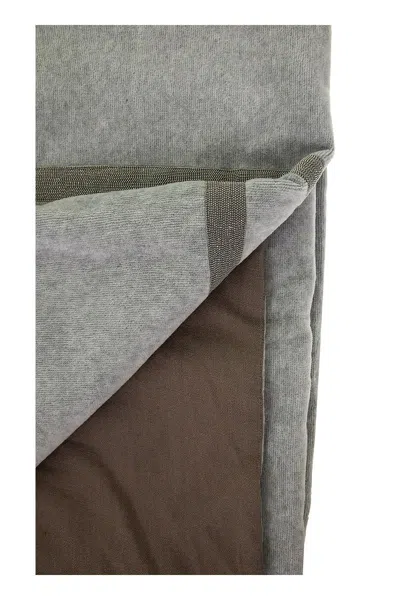 Shop Brunello Cucinelli Luxurious Cotton Beach Towel In Grey
