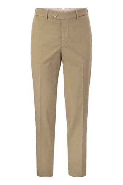 Shop Brunello Cucinelli Classic Italian Fit Cotton Gabardine Trousers In Navy
