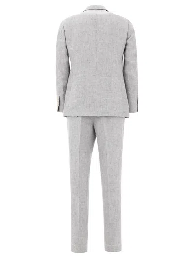 Shop Brunello Cucinelli Men's Linen Suit In Gray