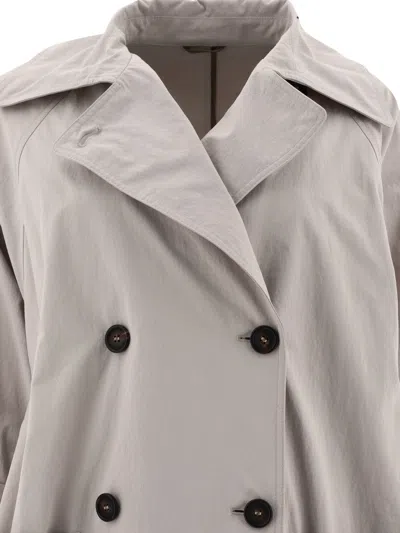 Shop Brunello Cucinelli Tan Nylon Techno Canvas Jacket With Shiny Details For Women
