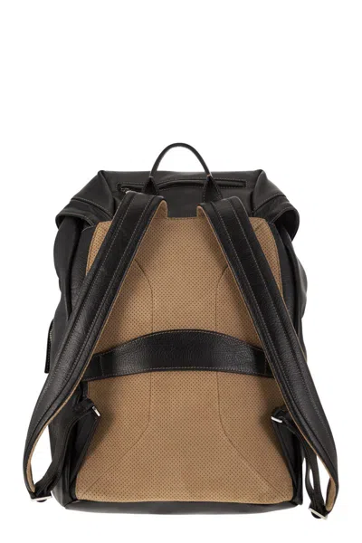 Shop Brunello Cucinelli Luxury Leather Backpack For Stylish Men In Black