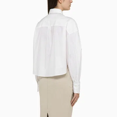 Shop Brunello Cucinelli White Cotton Blend Shirt For Women