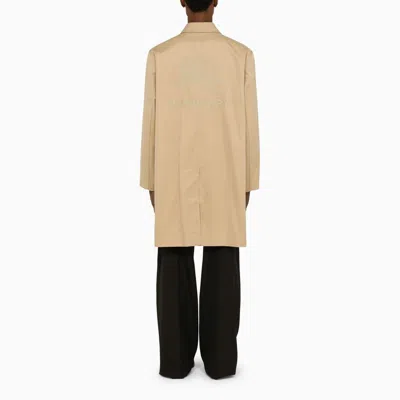 Shop Burberry Honey-colored Trench Jacket For Men In Beige