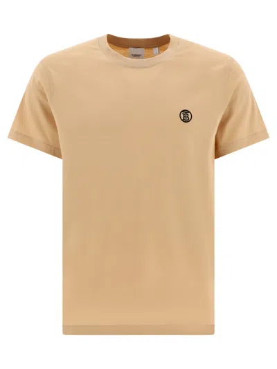 Shop Burberry "parker" T-shirt In Tan