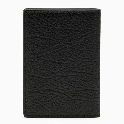 Shop Burberry Black Leather Book Card Case For Men