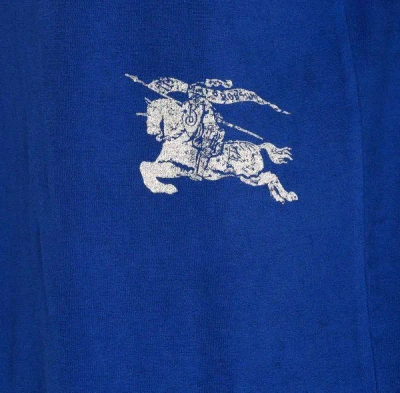 Shop Burberry Blue Cotton Terry Equestrian Knight T-shirt For Men In Light Blue