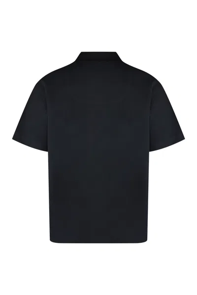 Shop Burberry Cotton-piqué Polo Shirt In Black