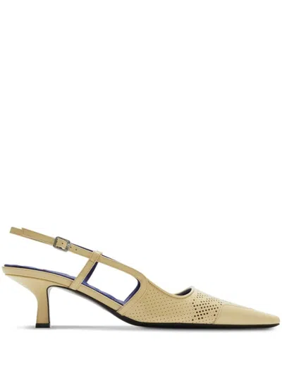 Shop Burberry Daffodil Pumps For Women In Calf Grain Leather