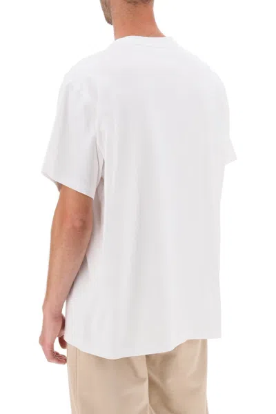 Shop Burberry Ekd Embroidered 'raynerton' Oversized T-shirt In White