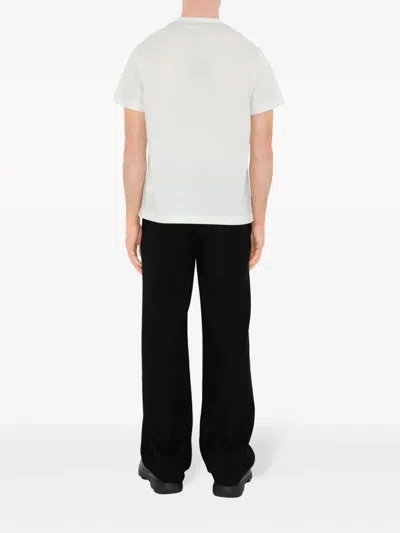Shop Burberry Ekd Embroidered T-shirt In White