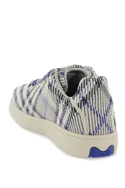 Shop Burberry Men's Stretch Nylon Sneakers With Check Pattern And Enamel-coated Barbed Wire In Multicolor