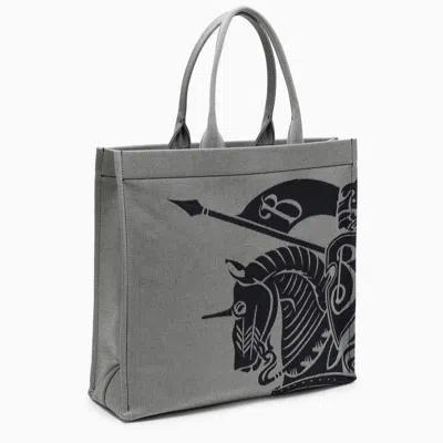 Shop Burberry Mens Grey Canvas Tote Handbag For Ss24 In White
