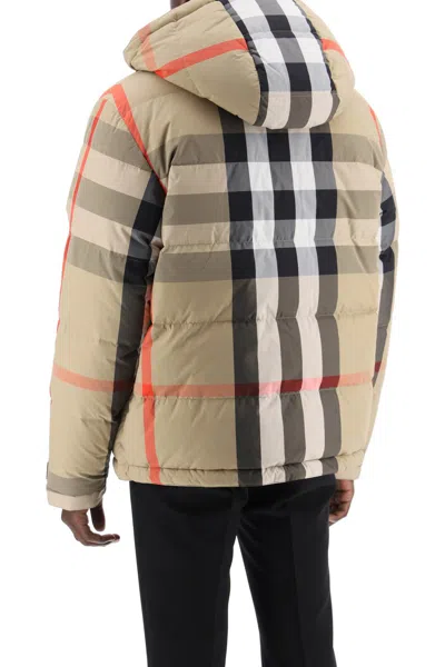 Shop Burberry Multicolor Reversible Hooded Down Jacket For Men