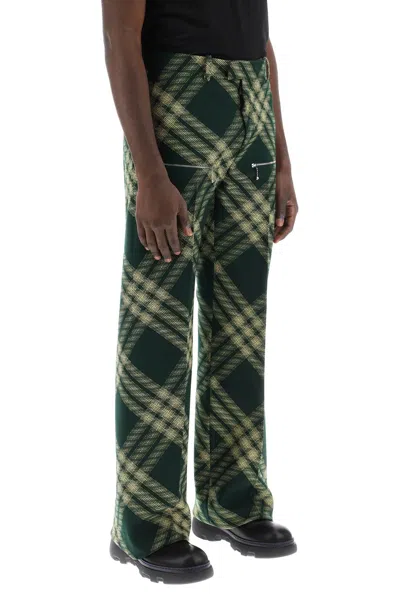 Shop Burberry Multicolored Straight-cut Wool Trousers For Men