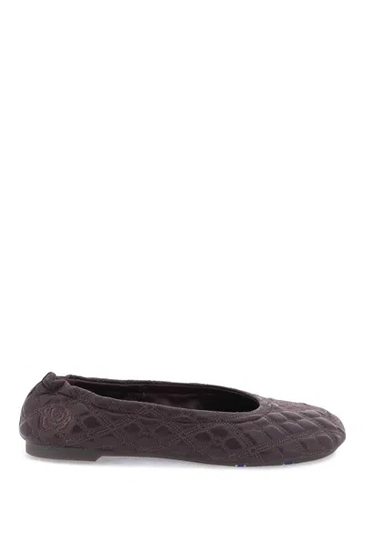 Shop Burberry Quilted Leather Sadler Ballet Flats For Women In Multicolor