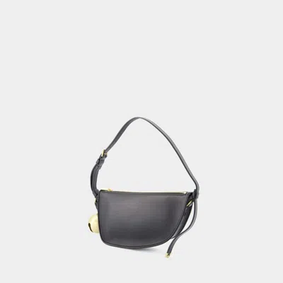 Shop Burberry Shield Sling Mini Shoulder Handbag In Black