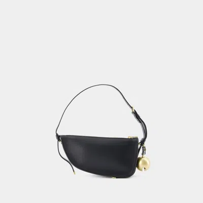 Shop Burberry Shield Sling Mini Shoulder Handbag In Black