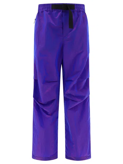 Shop Burberry Shimmering Purple Trousers For Men