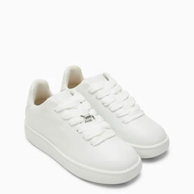 Shop Burberry Women's White Leather Box Sneakers For Ss24
